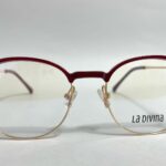 Gafas con Juliana montura en titanio para Mujer ovalada dorada con vinotinto