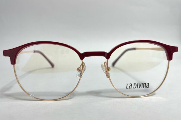 Gafas con Juliana montura en titanio para Mujer ovalada dorada con vinotinto