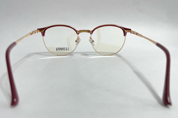 Gafas con Juliana montura en titanio para Mujer ovalada dorada con vinotinto - Imagen 3