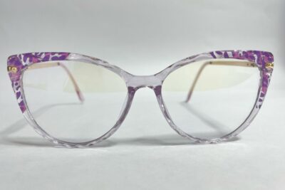 Gafas con Juliana montura en titanio para Mujer agatada dorada con lila