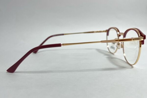 Gafas con Juliana montura en titanio para Mujer ovalada dorada con vinotinto - Imagen 2