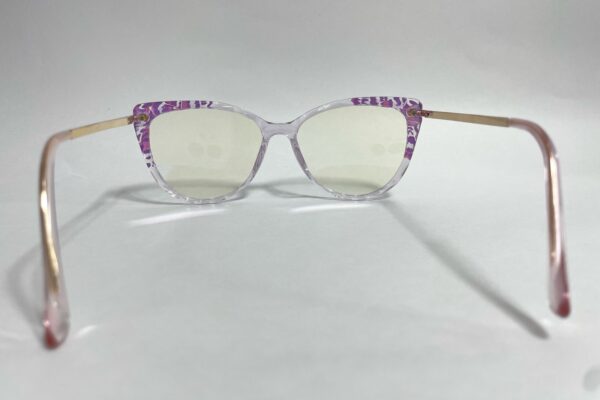 Gafas con Juliana montura en titanio para Mujer agatada dorada con lila - Imagen 3