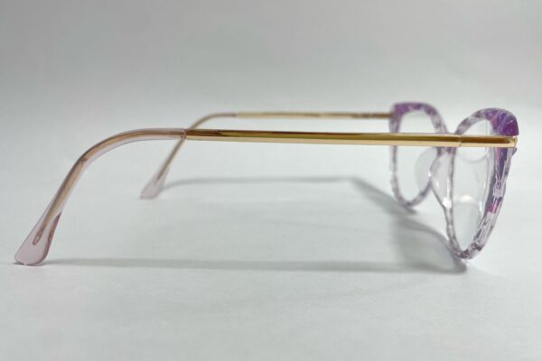 Gafas con Juliana montura en titanio para Mujer agatada dorada con lila - Imagen 2