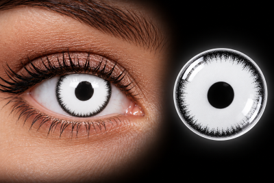 Lentes de Contacto Party Lens Blanco con Borde Negro