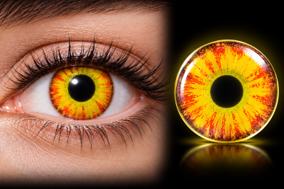 Lentes de Contacto Party Lens Amarillo Fuego